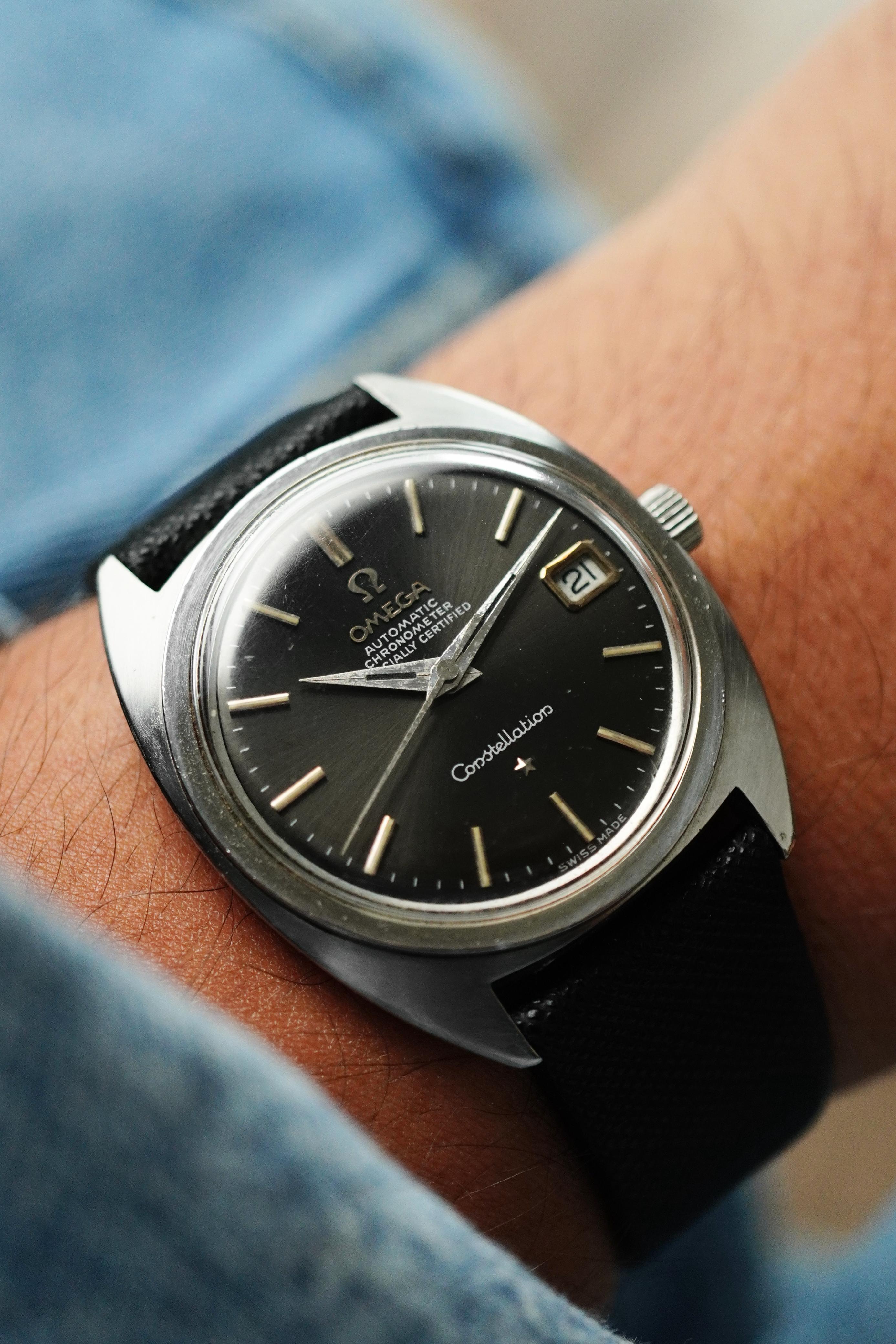 Omega Constellation Black Dial - Omega | tankawatches.com