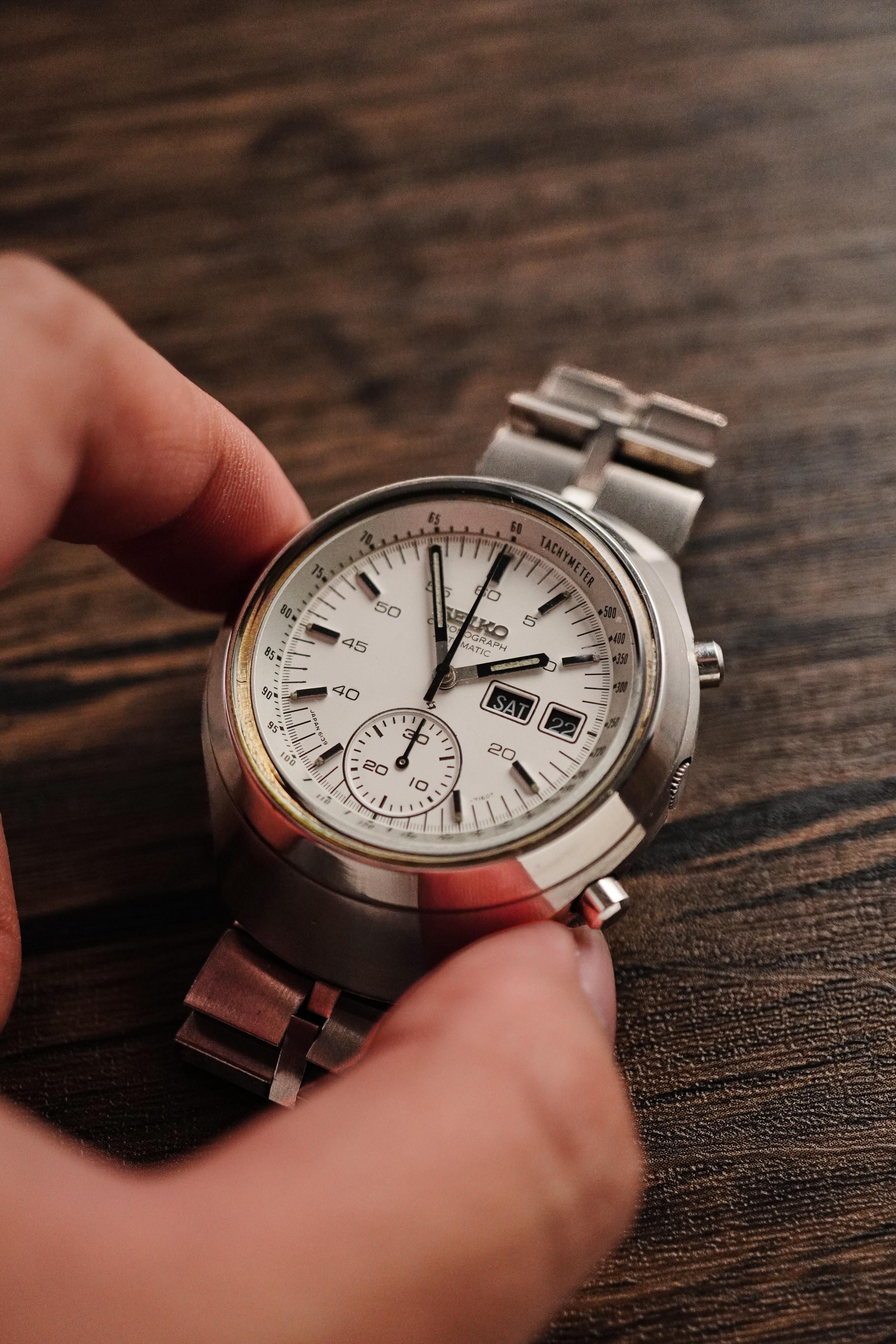 セイコー SEIKO シングルクロノグラフ 6139 1975年製　ブルー文字盤